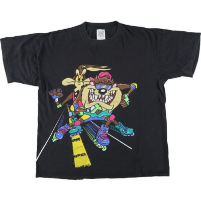 古着 90年代 WILD OATS LOONEY TUNES ルーニーテューンズ タズマニアンデビル シルベスタ―キャット 大判プリント キャラクタープリントTシャツ USA製 メンズXL ヴィンテージ /eaa461657 【中古】 【240625】