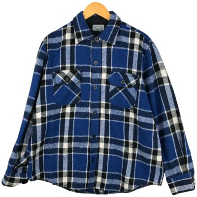 古着 BULL RUN チェック柄 長袖 シャツ CPOシャツ メンズL相当