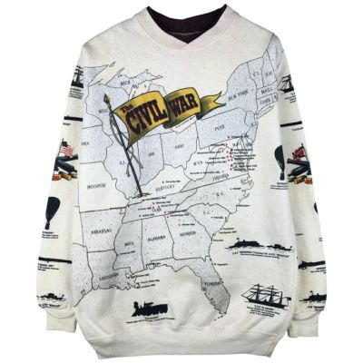 古着 90年代 Art Unlimited Sportswear 総柄 プリントスウェットシャツ