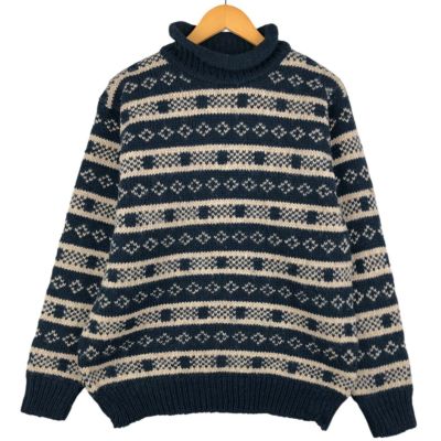 COVERT コーベルト ニット・セーター メンズ 【古着】【中古】 古着 DEVOLD 総柄 ロールネック ウールニットセーター メンズXS相当