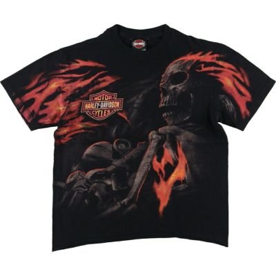 古着 ハーレーダビッドソン Harley-Davidson ドクロ柄 スカル柄  カットオフ モーターサイクル バイクTシャツ USA製 メンズM /eaa456495 【中古】 【240627】