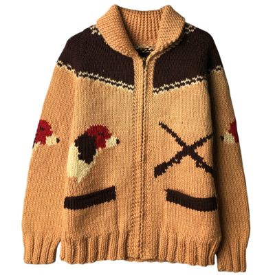 古着 60年代 LARK OATS 総柄 カウチンセーター メンズM相当