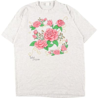 古着 90年代 FRUIT OF THE LOOM 花柄 プリントTシャツ USA製