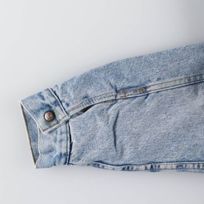 90s USA製 ジップアップ デニムジャケット ブランケット付き XL相当 070a95906ad67483112c8fdeb9d004