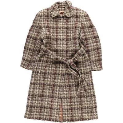 古着 アクアスキュータム Aquascutum チェック柄 ツイードコート 英国
