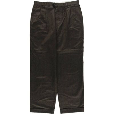古着　サマーウールポリブラックワイドスラックスショーツ　ヨーロッパ古着 古着 サマーウールポリブラックワイドスラックスショーツ