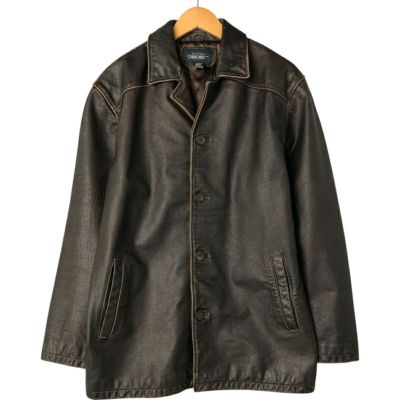 US古着 OAKWOOD バッファローレザー カーコート 黒 M ハーフコート imgrc0078887041.jpg