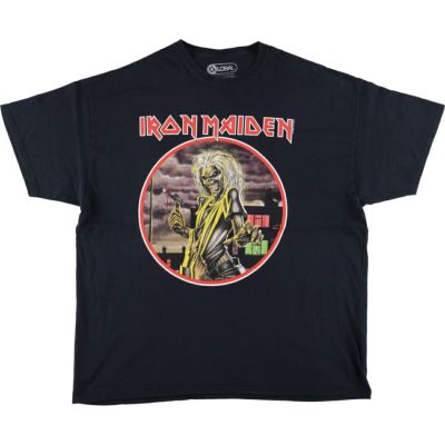 boohoo MAN★オーバーサイズ 半袖 アイアンメイデン Tシャツ★黒 MinoriTY オーバーサイズ Tシャツ メンズ 半袖 半袖t tシャツ