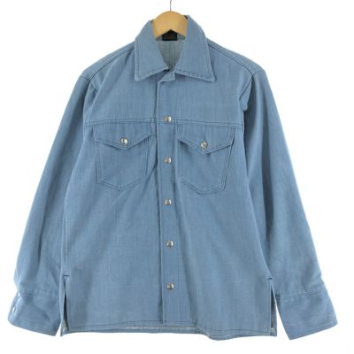 古着 70年代 ビッグヤンク BIG YANK 長袖 ポリコットンシャツ メンズM