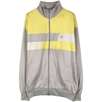 希少PUMA ジャージジャケット グレー/イエロー S 希少PUMA ジャージジャケット グレー/イエロー S