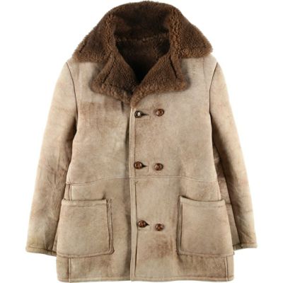 古着 Lawrence シープスキン ムートンランチコート USA製 メンズM相当