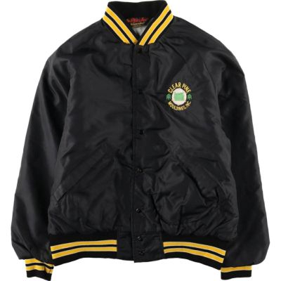 古着 ノースエンド NORTH END 袖革ウールスタジャン アワード