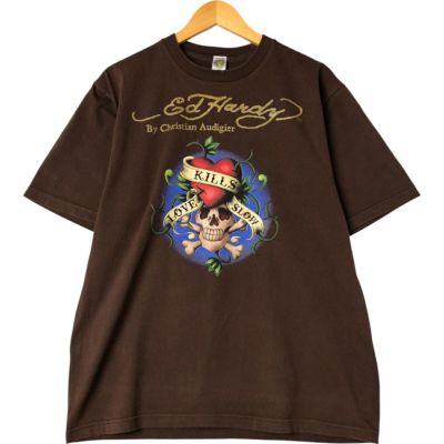 古着 Ed Hardy Ed Hardy エドハーディー プリントTシャツ メンズL相当