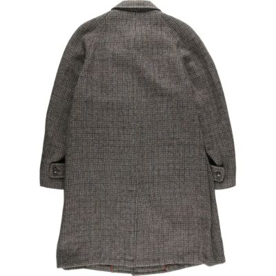 古着 ハリスツイード Harris Tweed チェック柄 ウールロングコート