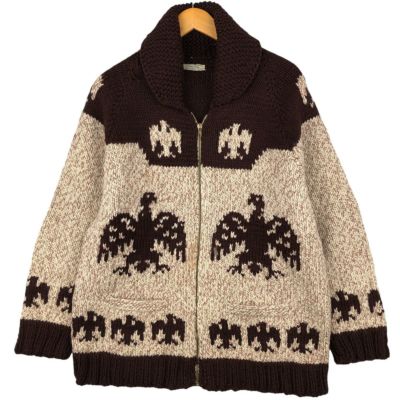 古着 総柄 サンダーバード柄 HAND KNIT ハンドニット カウチンセーター