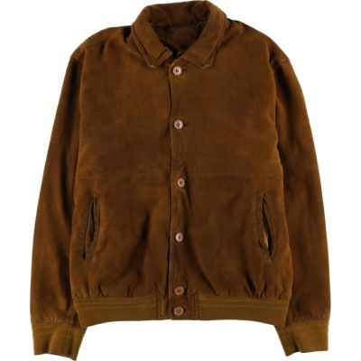 古着 VERA PELLE 襟付き スエードレザーブルゾン メンズL相当