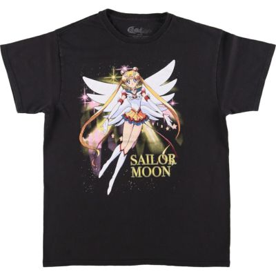セーラームーン キャラクタープリント Tシャツ セーラームーン プリントTシャツ アニメT マンガ うさぎ 紺 M