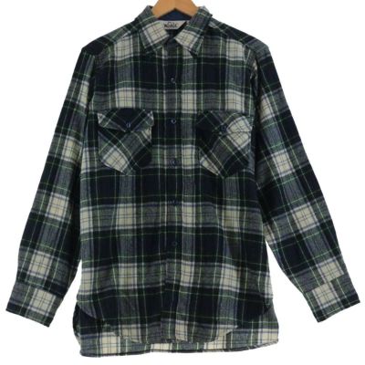 古着 ウールリッチ WOOLRICH チェック柄 長袖 ヘビーネルシャツ USA製