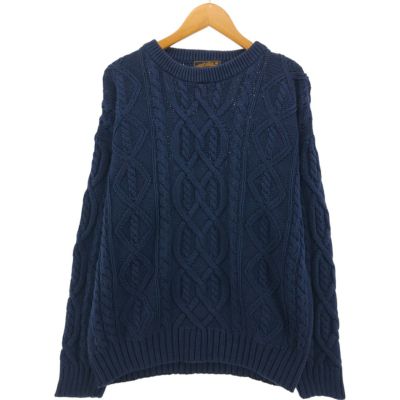 古着 80's 黒タグ エディーバウアー コットンケーブルニットセーター 黒 L 80s USA製 エディーバウアー 黒タグ コットンニット L グレー - メルカリ