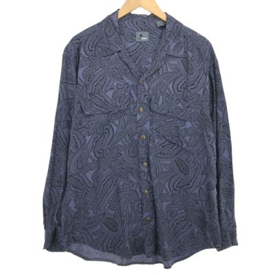 古着 ペリーエリス PERRY ELLIS 総柄 オープンカラー 半袖