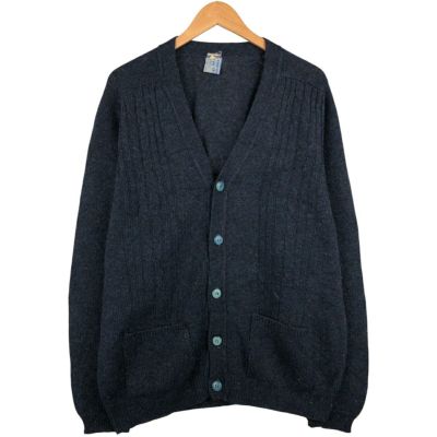 古着 ウールニットカーディガン スコットランド製 メンズL相当