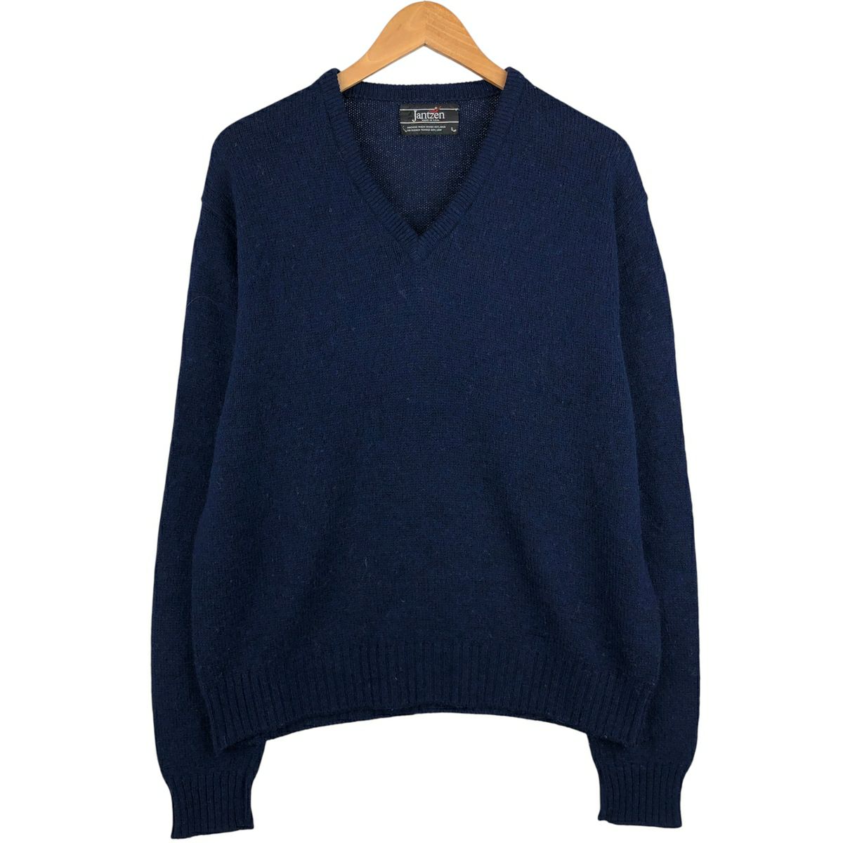 古着 80年代 ジャンセン Jantzen Vネック ニットセーター USA製 メンズ