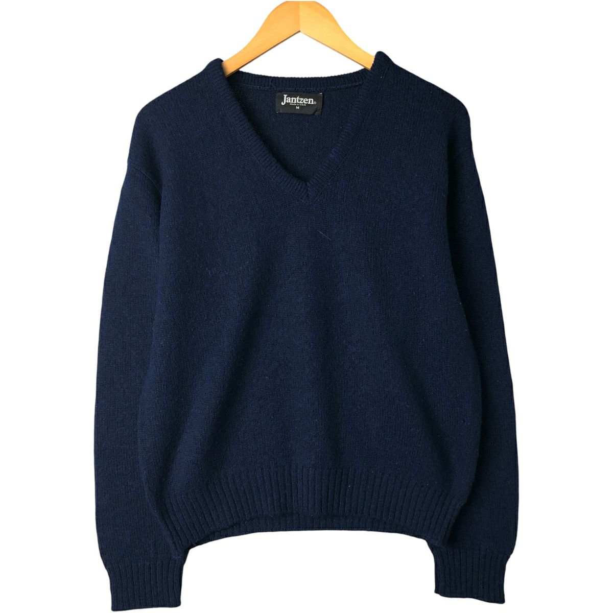古着 80年代 ジャンセン Jantzen Vネック ニットセーター USA製 メンズ