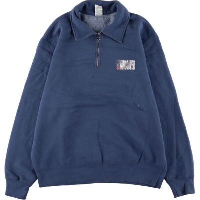 古着 90年代 ROOTS ATHLETICS 襟付き ハーフジップスウェットシャツ