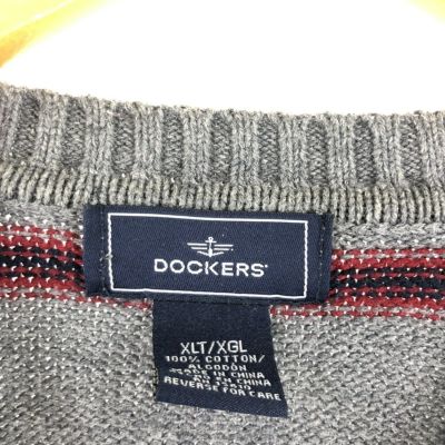 古着 ドッカーズ DOCKERS ボーダー柄 ニットセーター メンズXL