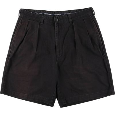 ラルフローレン USA製90sツータックチノショートパンツ紺32TALON