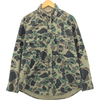 【期間限定】 古着 80年代 長袖 ダックハンターカモ 迷彩柄 Cabelas カベラス トップス