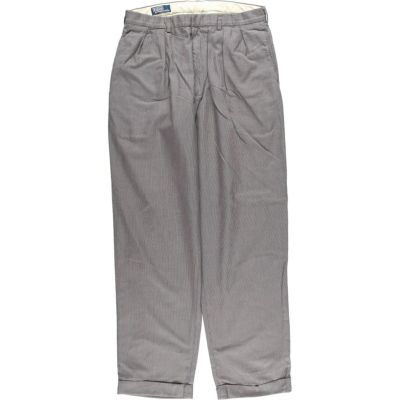 ラルフローレン　ツータックスラックス　120sウール/カシミヤ　36/30 古着 サマーウール】Ralph Lauren ラルフローレン ツータックスラックス