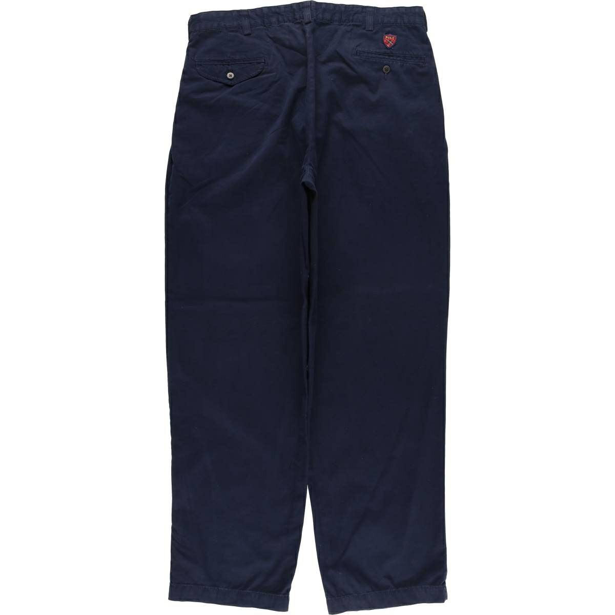 古着 ポロ ゴルフ ラルフローレン ストレッチパンツ W30 L32 ネイビー 古着 ラルフローレン Ralph Lauren POLO GOLF ポロゴルフ ツータック