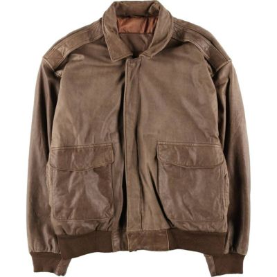 古着 GEORGETOWN A-2タイプ 中綿入り レザーフライトジャケット メンズL相当 /eaa510285 【中古】 【241227】