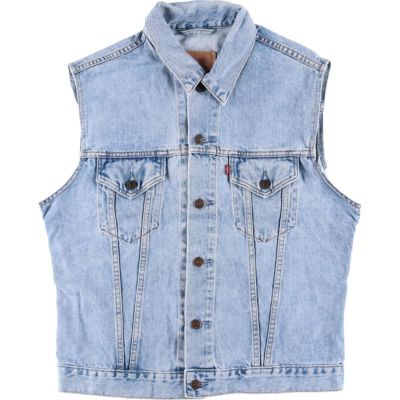 カタログギフトも！ 古着 メンズXXL デニムベスト ノーカラー Levi's リーバイス トップス