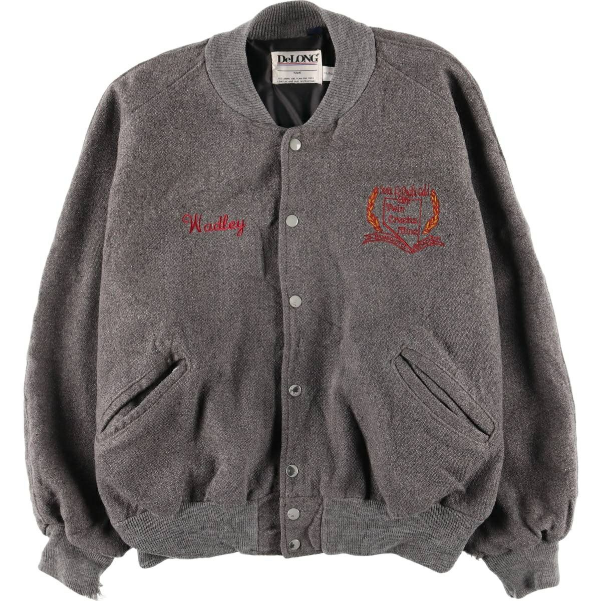 古着 80～90年代 ショット SCHOTT バックロゴ 袖革ウールスタジャン