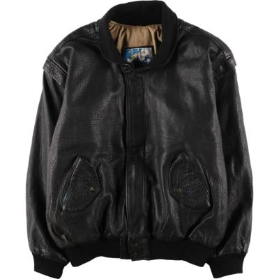 古着 エリクソンズ ERIKSONS 中綿入り レザーブルゾンタイプ フランス