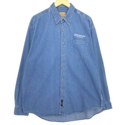 古着 PORT AUTHORITY 長袖 ボタンダウンデニムシャツ メンズXL /eaa465474 【中古】 【240702】 ss2503_30