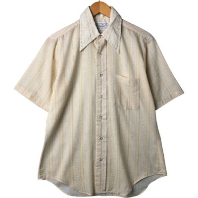ARROW - ARROW コットンシャツ　ビンテージ　美品 50s ARROW マチ付き バンドカラー ストライプ コットン 長袖