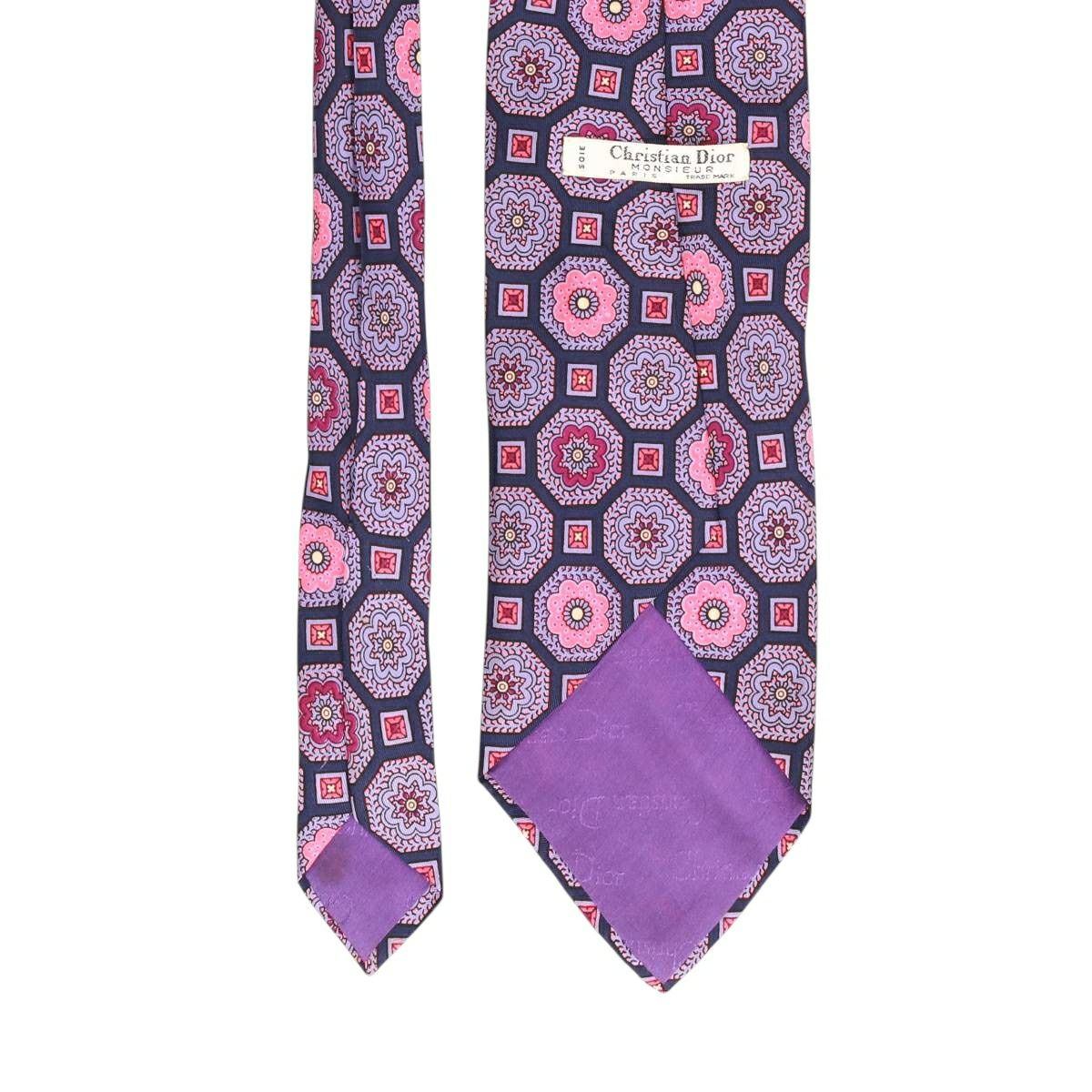 古着 クリスチャンディオール Christian Dior 総柄 花柄 ネクタイ