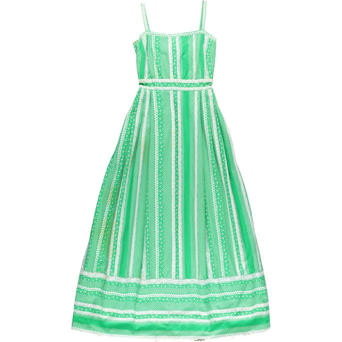 古着 総柄 マキシ丈 ノースリーブワンピース レディースM相当  