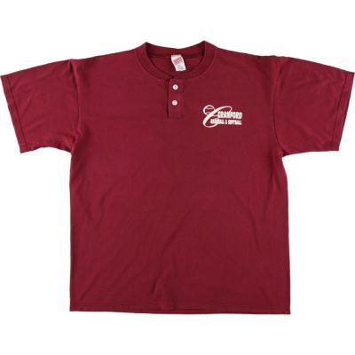 古着 90年代 COTTON DELUXE ヘンリーネック プリントTシャツ USA