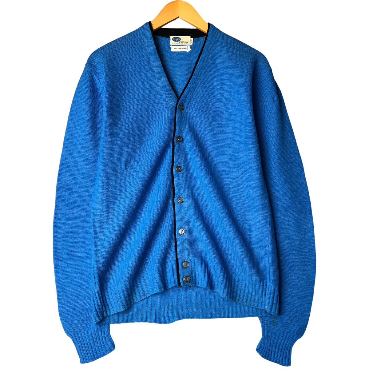 古着 70年代 Jockey モヘア混 アクリルニットカーディガン メンズM相当