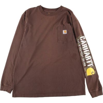 古着 カーハート Carhartt ORIGINAL FIT 袖プリント ロングTシャツ