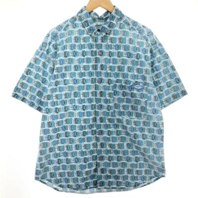 古着 RON JON SURF SHOP ハイビスカス柄 レーヨン ハワイアン