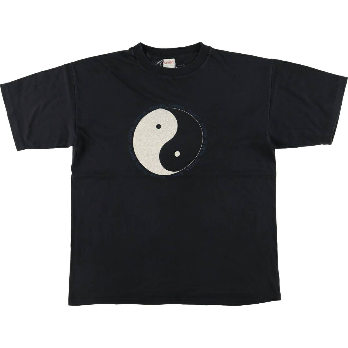 古着 90年代 ゲス Guess ストライプ柄 ロングTシャツ ロンT メンズM