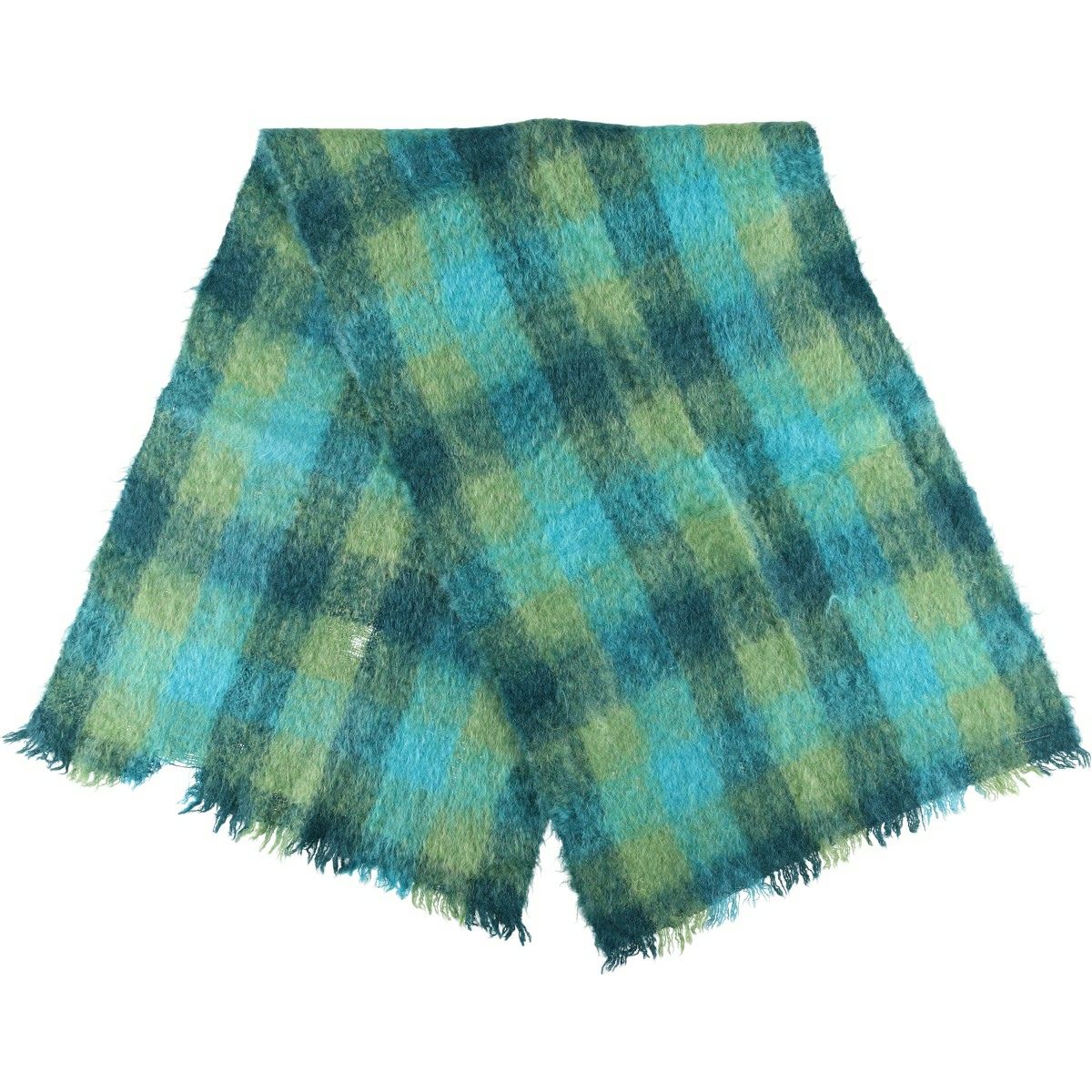 古着 60～70年代 GLEN CREE チェック柄 モヘアマフラー スコットランド