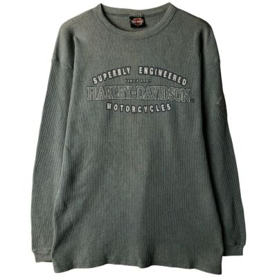古着 ハーレーダビッドソン Harley-Davidson サーマルロンT ワッフル