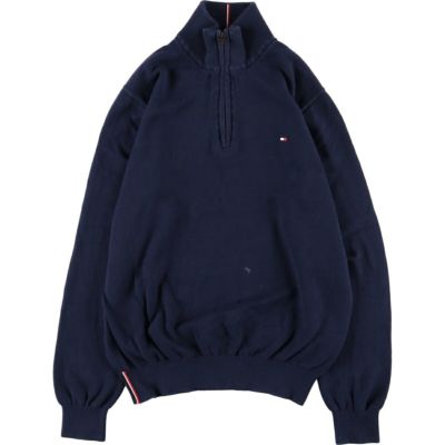 古着 トミーヒルフィガー TOMMY HILFIGER コットンニットハーフジップ