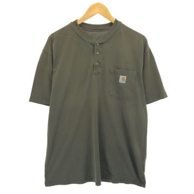古着 カーハート Carhartt ヘンリーネック 半袖 ワンポイント